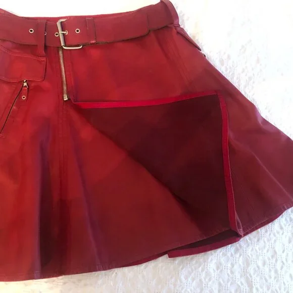 RARE Jean Paul Gaultier Vintage Leather Skirt - Picture 3 of 7